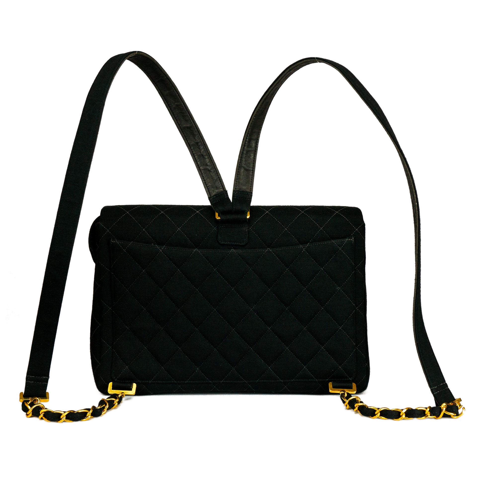 Chanel 1995 Jumbo Flap Mochila acolchada de cuero de lana grande VIntage CC Logo dorado en venta 4