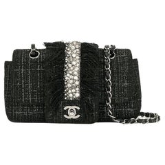 Chanel Vintage Strass Fransen Umhängetasche