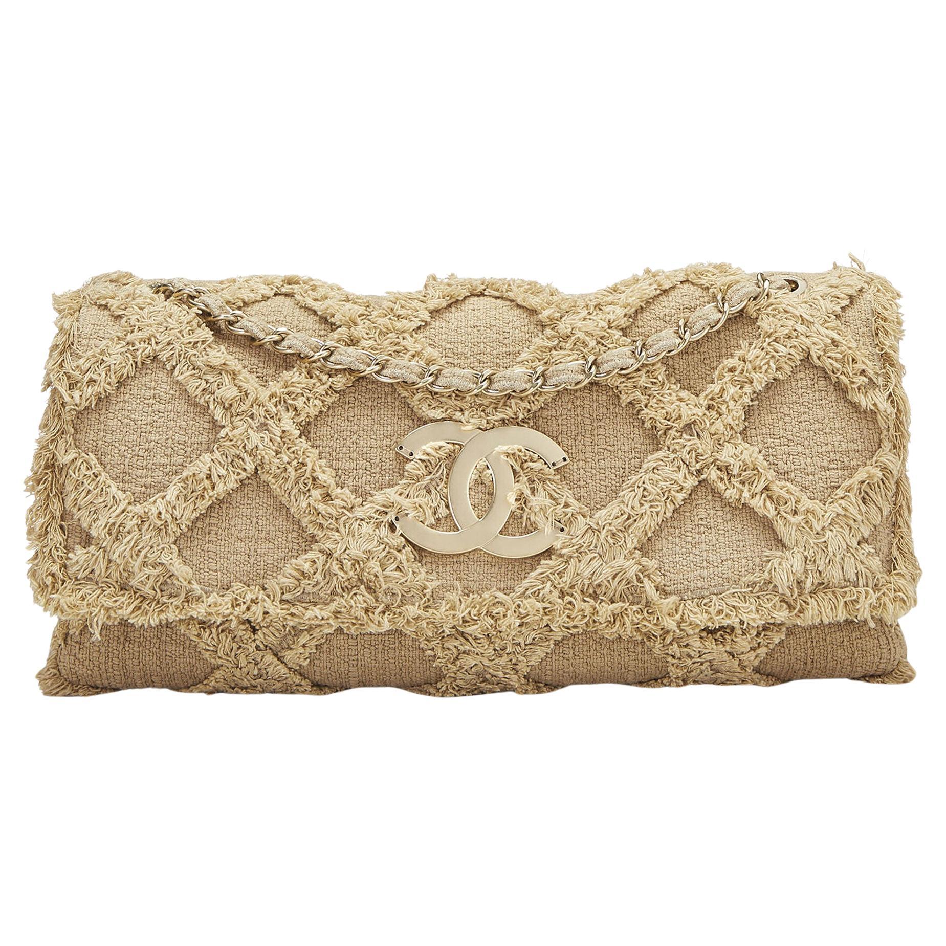 Chanel Limited Edition Gold Straw & Leather Vanity Case, Never Carried in  Metallic