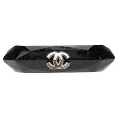 Chanel 2008 Swarovski CC Black Patent Glitter Gala Red Carpet Clutch Minaudière