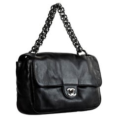 Chanel 2007 Rare Modern Thick Chunky Chain Soft Lambskin Classic Flap Bag
