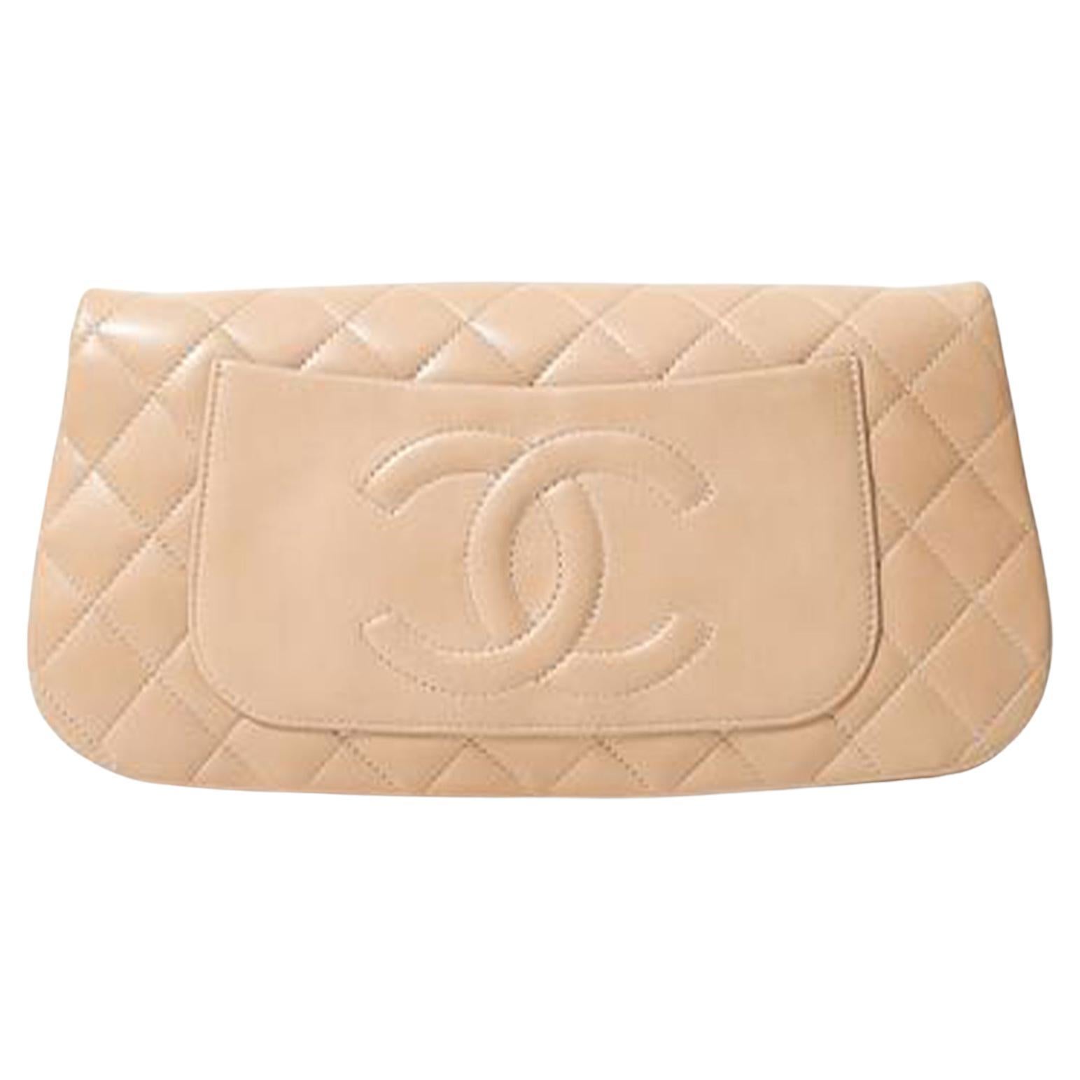 Chanel Beige Creme Dreifach CC Turnlock Umhängetasche mit umwandelbarer Klappe