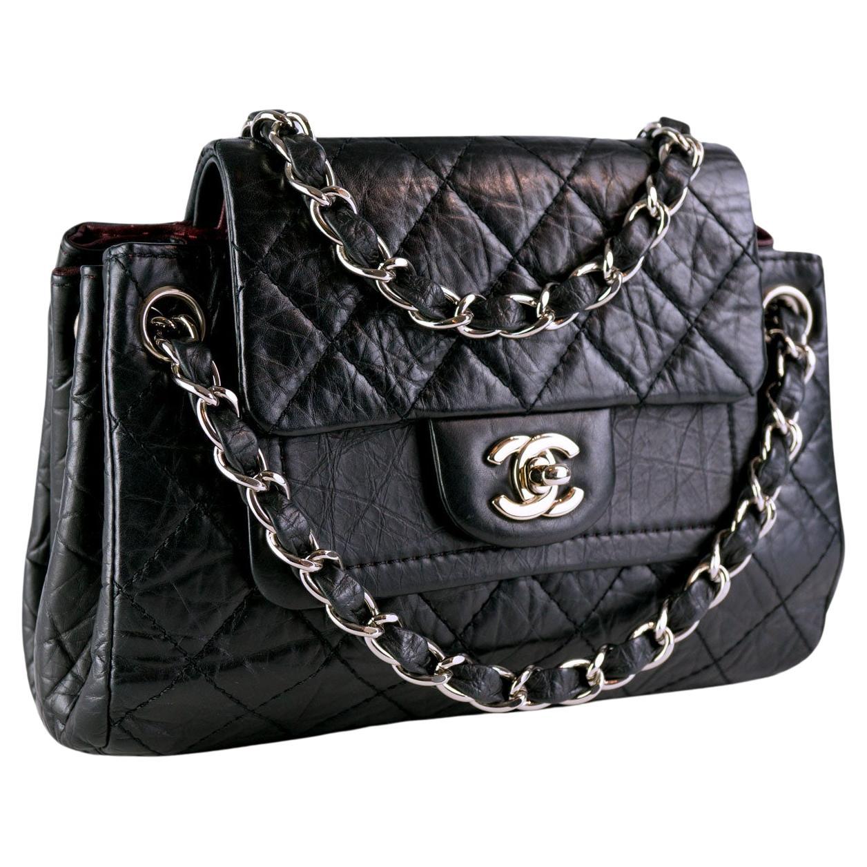 Chanel Limited Edition Distressed Calfskin Classic Double Flap Bag For Sale