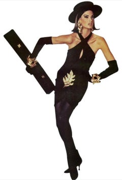 Chanel 1989 Black Lambskin Extra Long Elongated Classic Flap Clutch