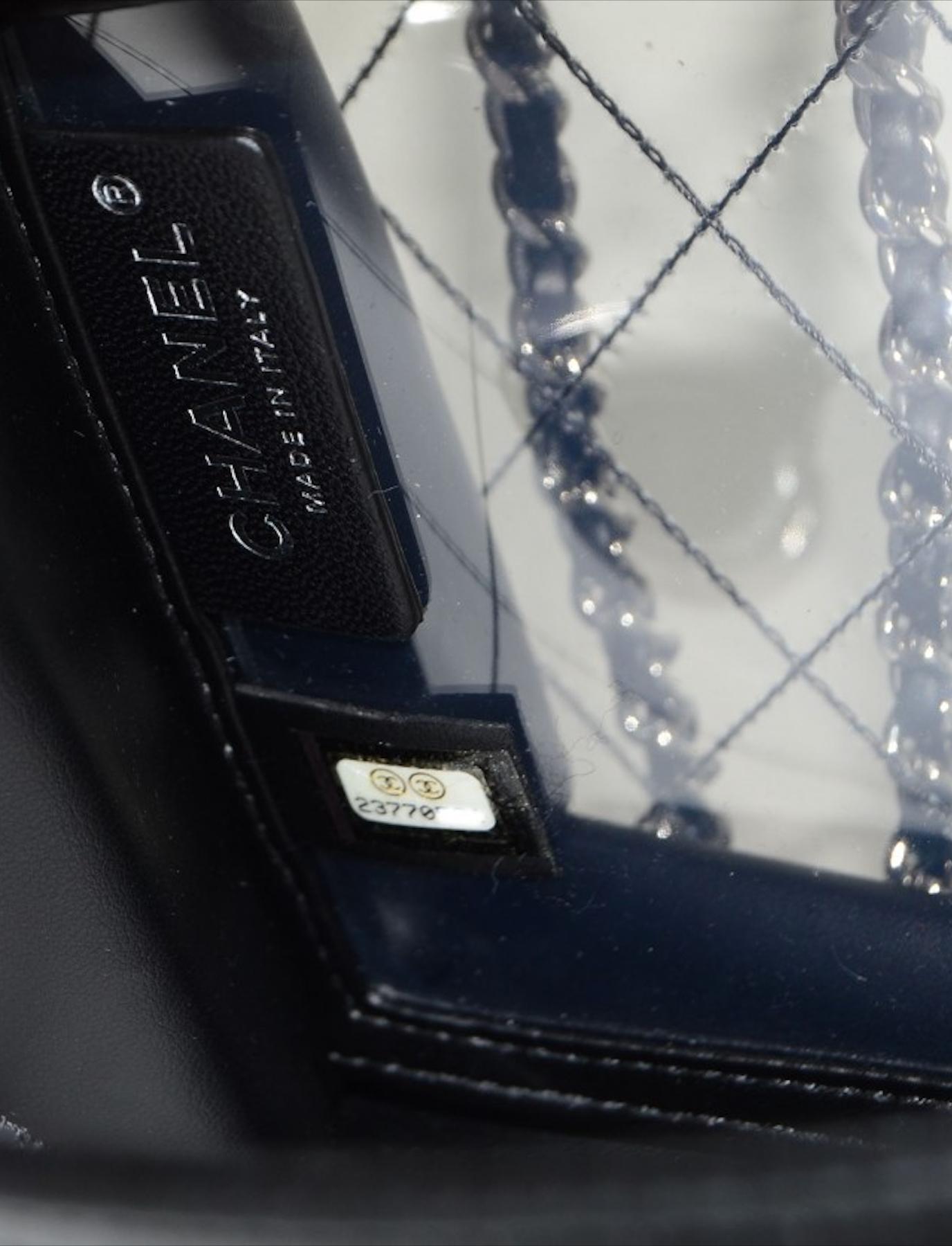 Chanel 2017 Classic Flap Naked Beauty Lock Clear Transparent PVC Crossbody Bag 2