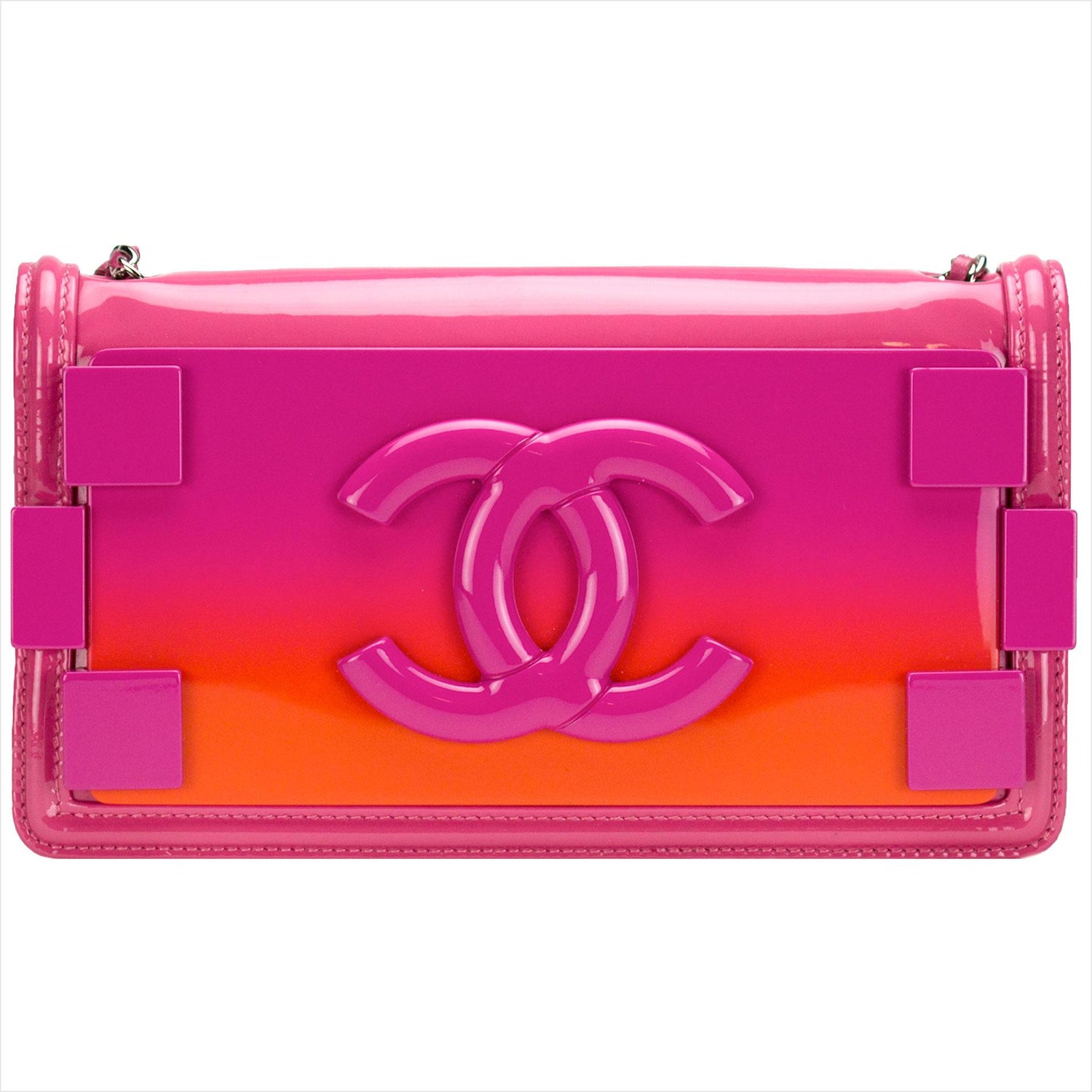 Chanel Black and Neon Pink Cruise Logo Accordion Jumbo Classic Flap Bag For  Sale at 1stDibs