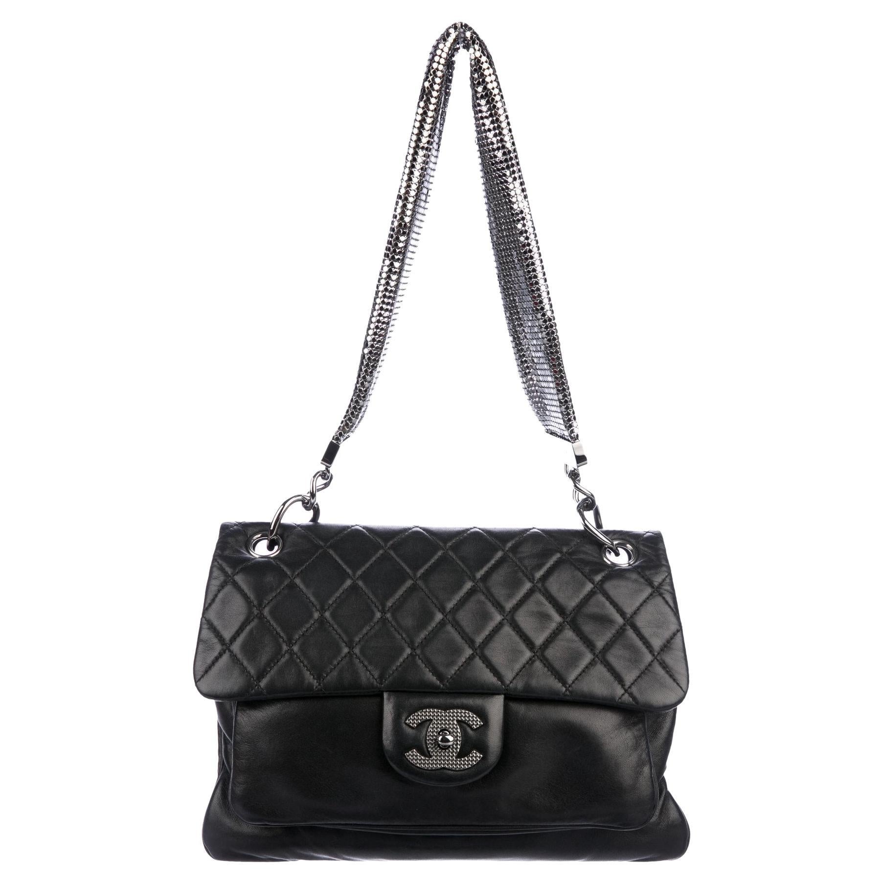 2000's Black And Slate-Grey Wool Double Flap Bag at 1stDibs | 2000s ...