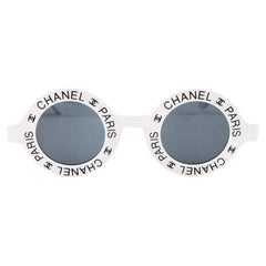Chanel Rare White Vintage 90's CC Paris Sunglasses