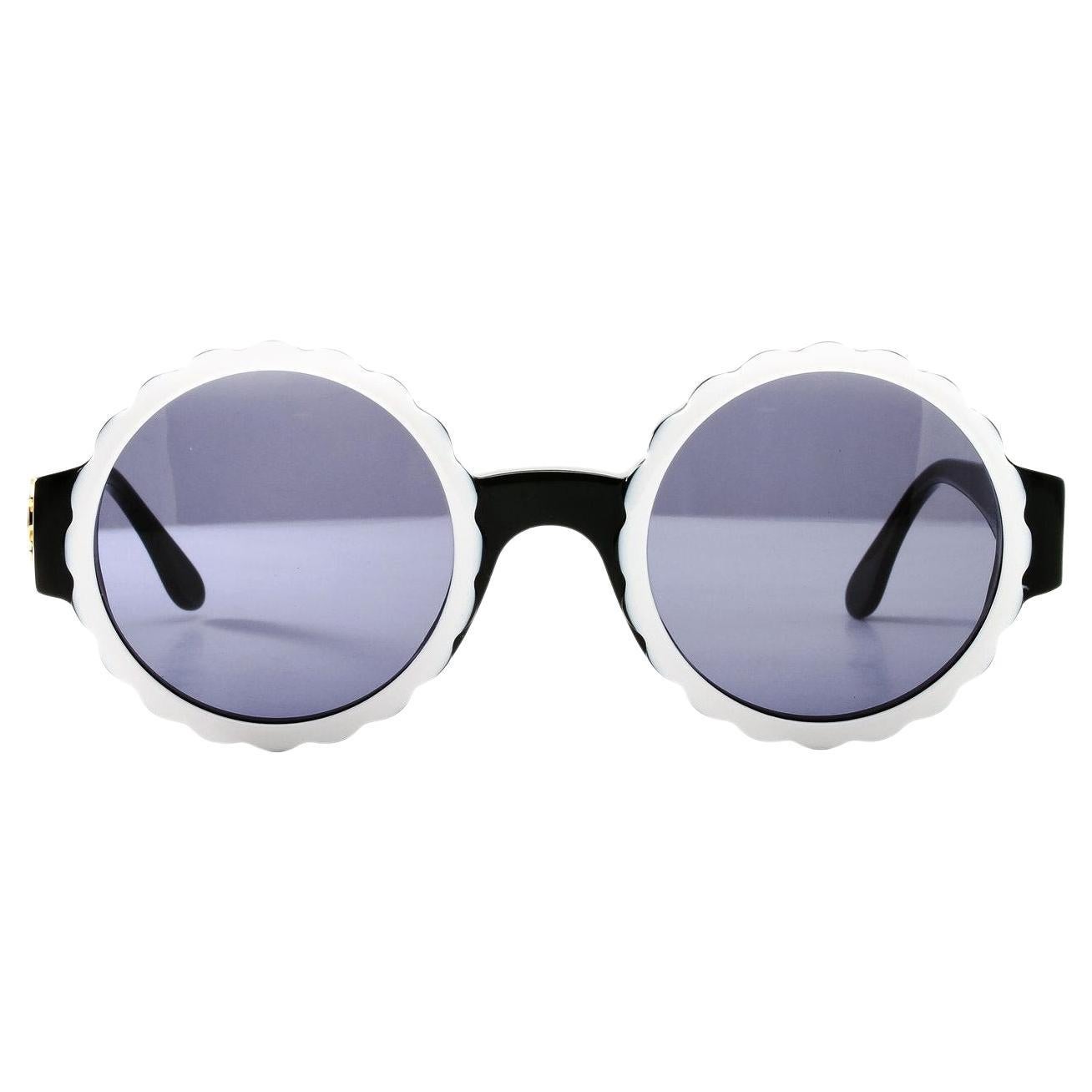 Chanel Runway 1994 Vintage Rare Black White Dial Sunglasses Sunglasses For Sale