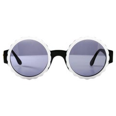 Chanel Runway 1994 Vintage Rare Black White Dial Sunglasses Sunglasses