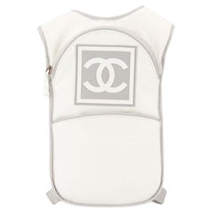 Chanel 2003 Vintage Sport Rare White and Grey Nylon Backpack