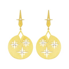 Zoe and Morgan Gold White Zircon Zenith Earrings