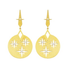 Zoe and Morgan Gold White Zircon Zenith Earrings 