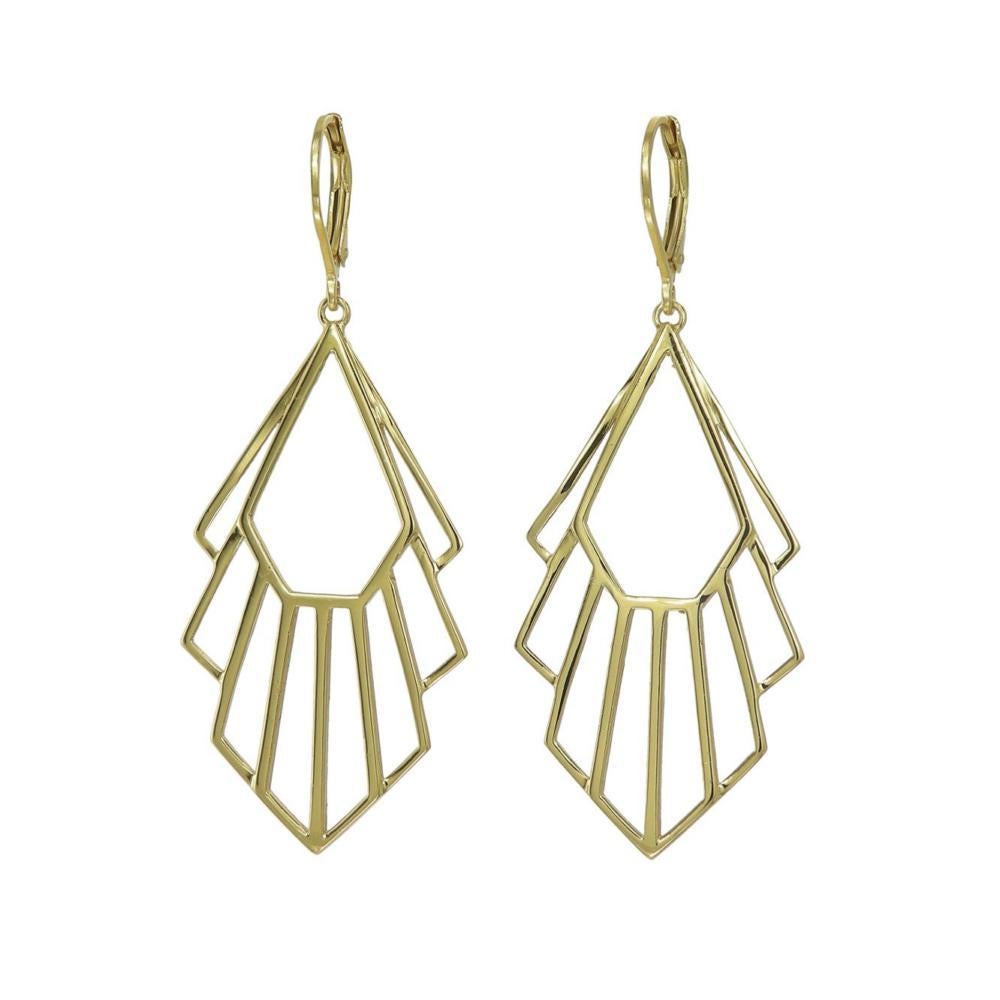 Zoe and Morgan Gold Flossie Earrings  For Sale