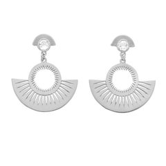 Zoe and Morgan Silver Pocket Full of Sunshine White Zircon Earrings