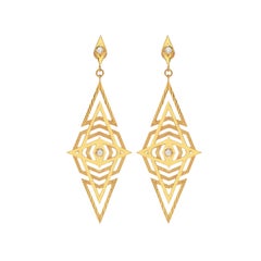 Zoe & Morgan Gold White Zircon Volcano Earrings