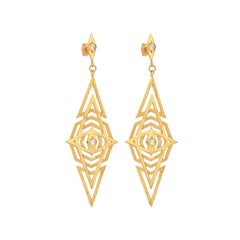 Zoe & Morgan Gold White Zircon Volcano Earrings