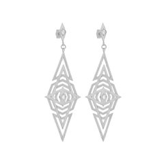 Zoe & Morgan Silver White Zircon Volcano Earrings