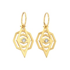 Zoe & Morgan Gold Kathmandu White Zircon Earrings