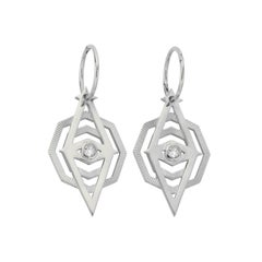 Zoe & Morgan Silver Kathmandu White Zircon Earrings