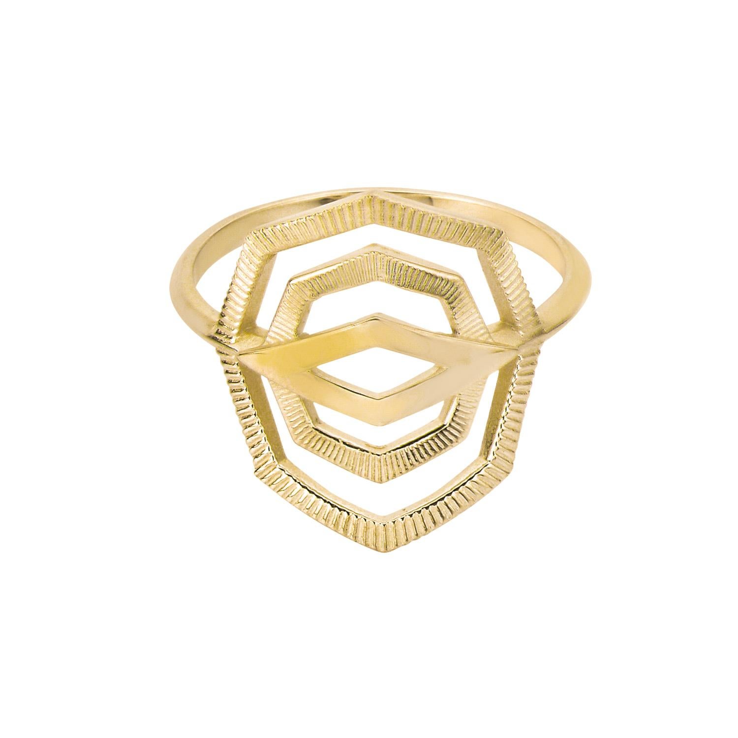 Contemporary Zoe & Morgan Gold Patan Ring  For Sale