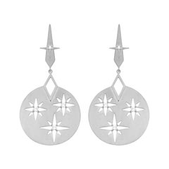 Zoe and Morgan Silver White Zircon Zenith Earrings 