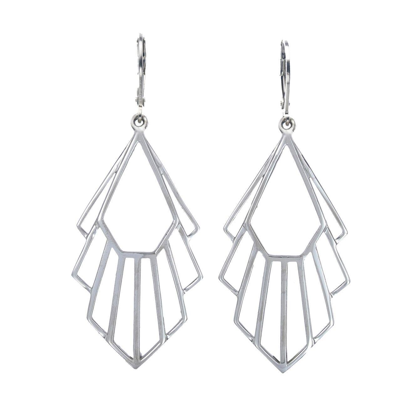 Zoe and Morgan Silver Flossie Earrings  For Sale