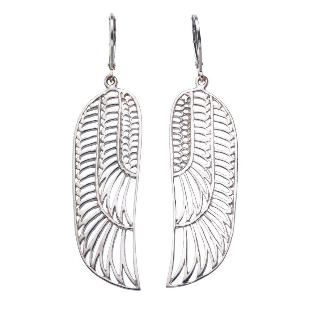 Zoe and Morgan Silver Wing Earrings  For Sale