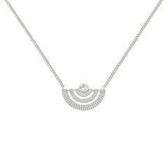 Zoe and Morgan Silver White Zircon Golden Hour Necklace