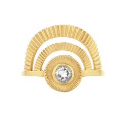 Zoe and Morgan Gold White Zircon Golden Hour Ring