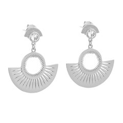 Zoe and Morgan Silver Pocket Full of Sunshine White Zircon Earrings
