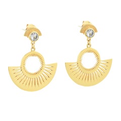Zoe and Morgan Gold Pocket Full of Sunshine White Zircon Earrings