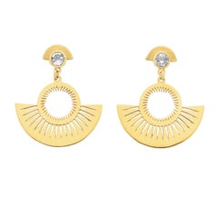 Zoe and Morgan Gold Pocket Full of Sunshine White Zircon Earrings 