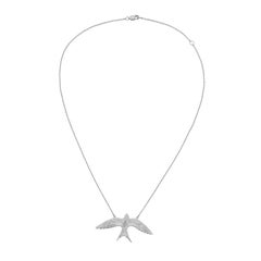Zoe and Morgan Silver Swallow Lover Necklace