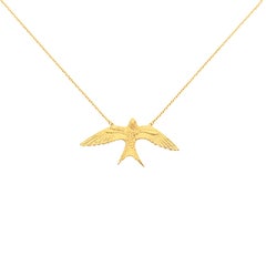Zoe and Morgan Gold Swallow Lover Necklace