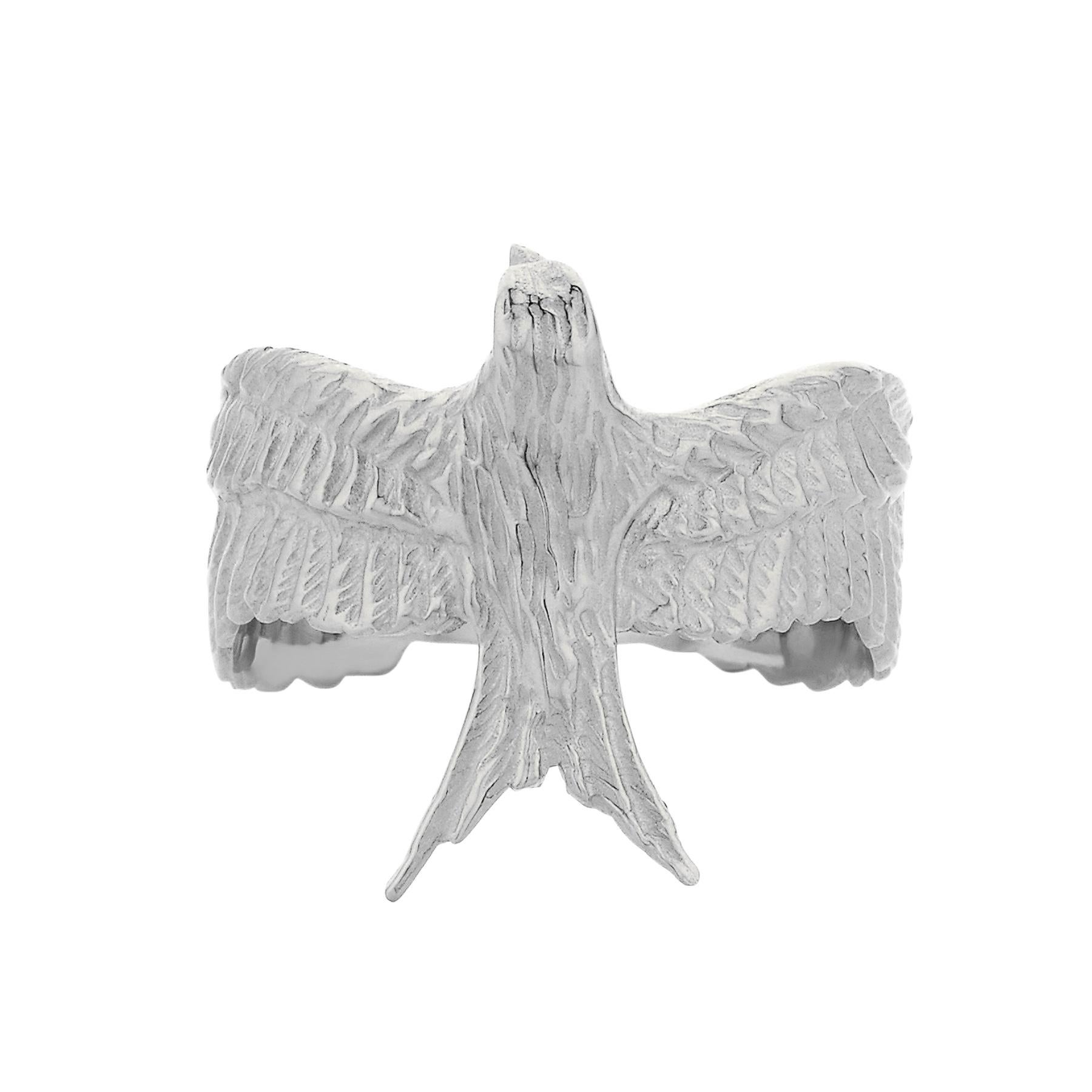 Zoe and Morgan Silver Swallow Lover Ring For Sale