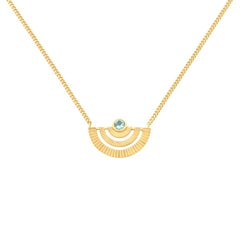 Zoe and Morgan Gold Blue Topaz Golden Hour Necklace