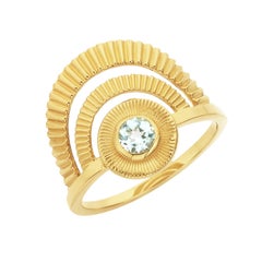 Zoe and Morgan Gold Blue Topaz Golden Hour Ring