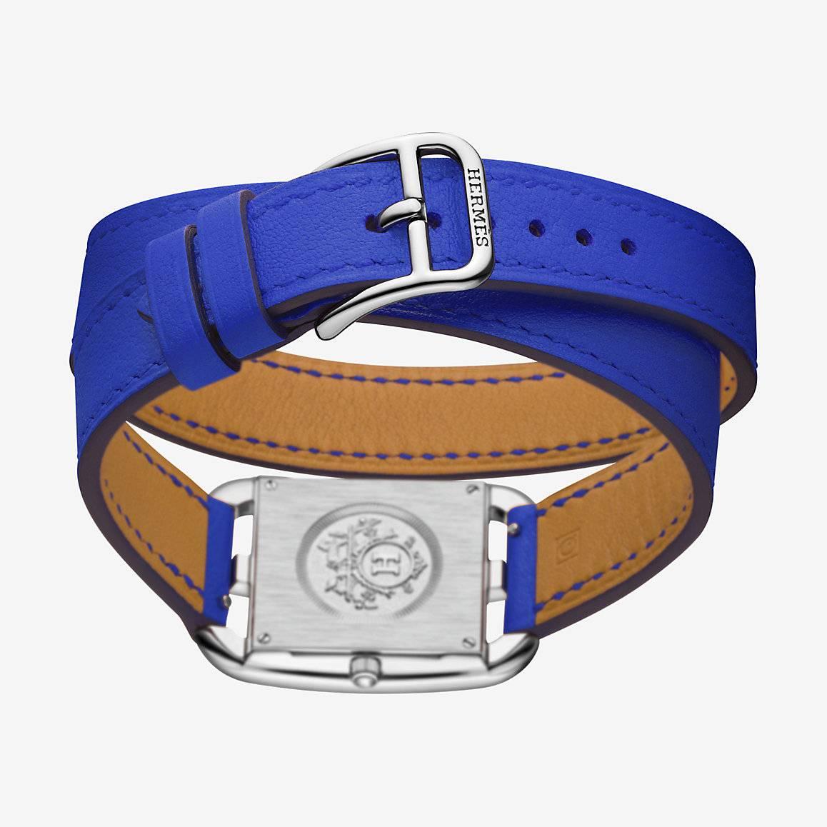 New Hermes Watch Cape Cod Blue Electric Double Strap 