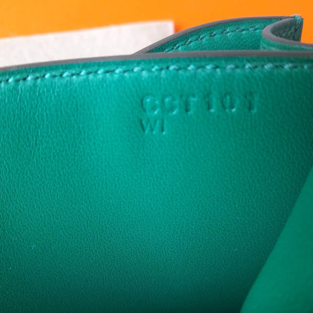 Women's or Men's Hermes Bag Constance Vert Vertigo Mini Evercolor Palladium Hardware