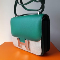Hermes Bag Constance Vert Vertigo Mini Evercolor Palladium Hardware