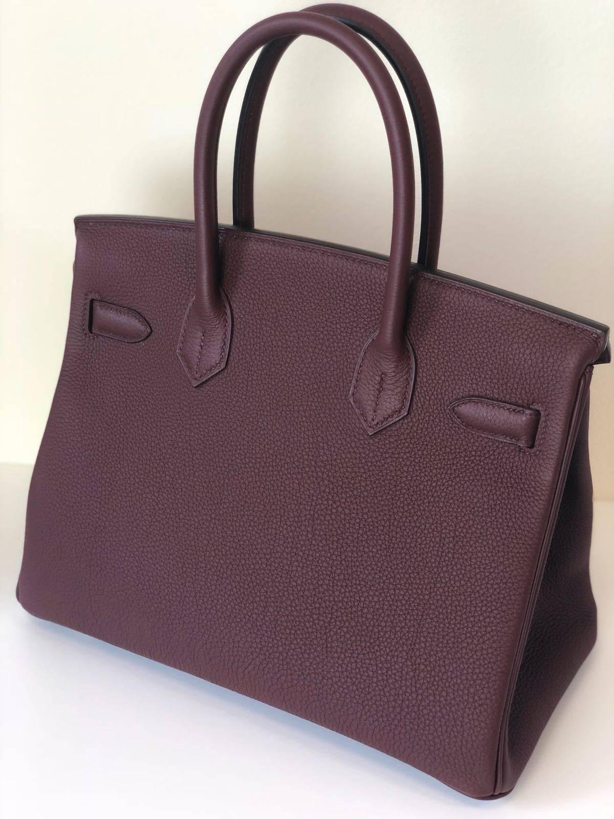 Hermes Bordeaux Togo Gold Hardware Birkin 30 Bag In New Condition In Nicosia, CY