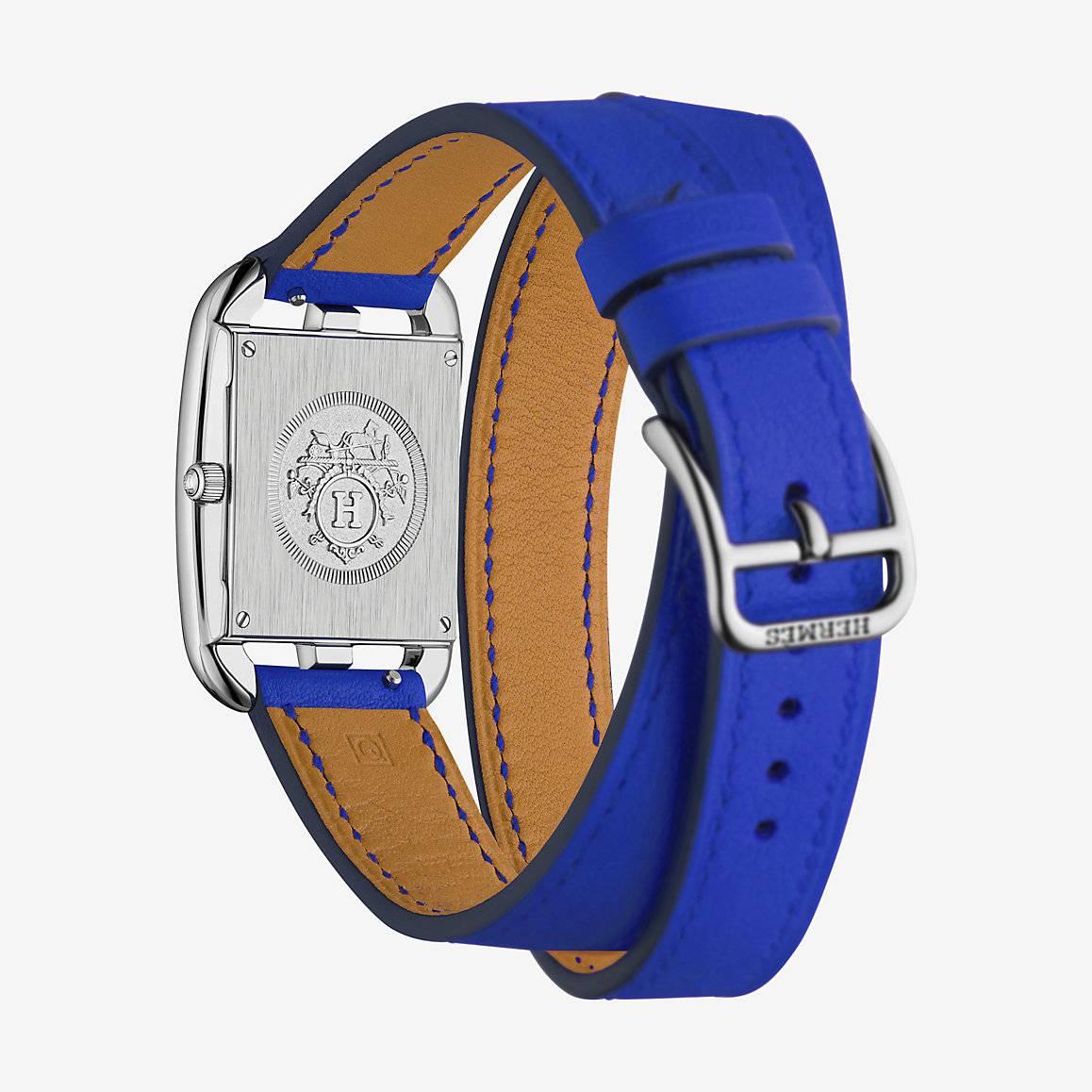 Hermes Cape Cod Blue Electric Double Strap Wristwatch  2