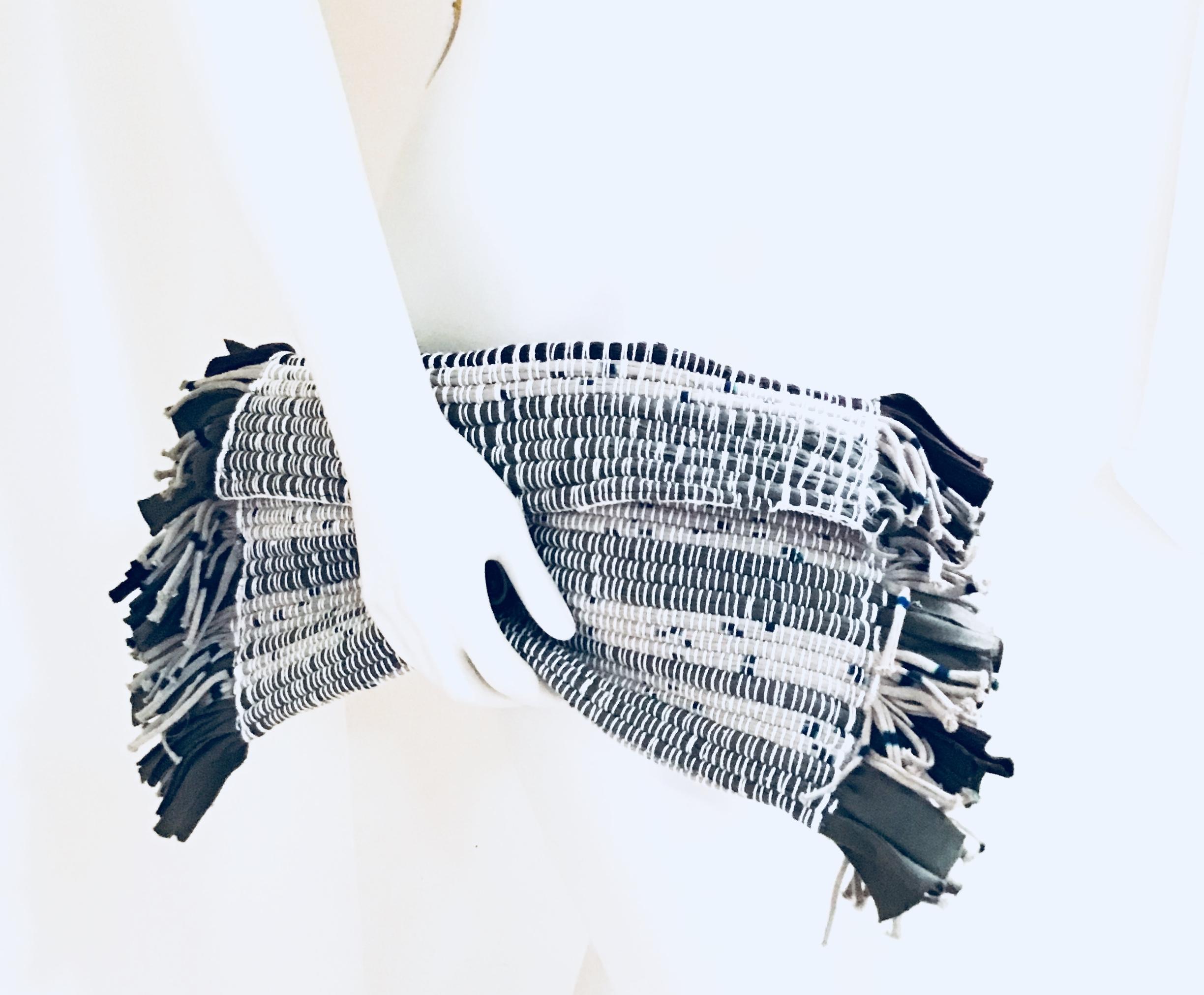 Black Fringed Clutch/Fanny Pack For Sale