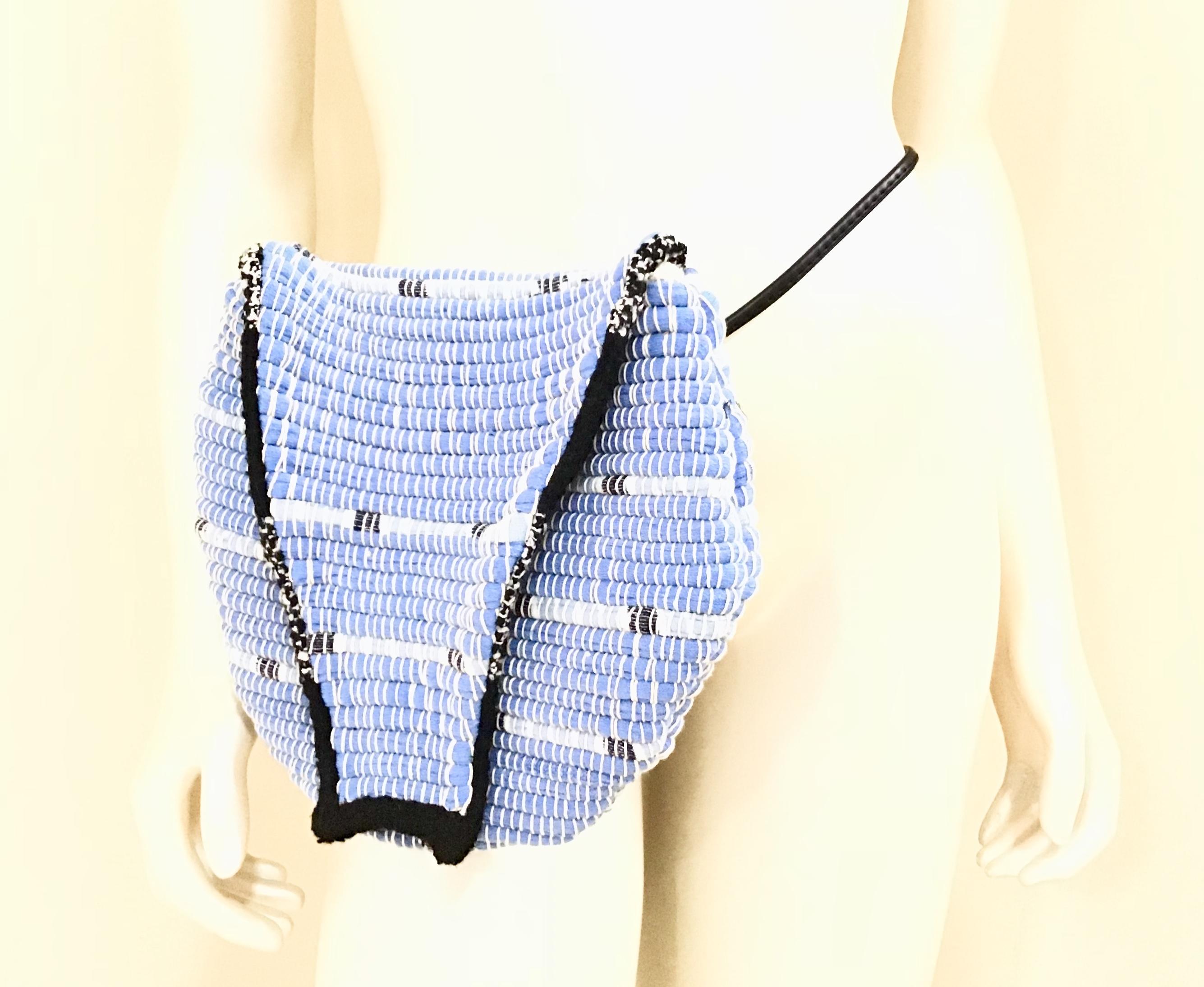 Women's or Men's Round Blue/Black Fanny Pack For Sale