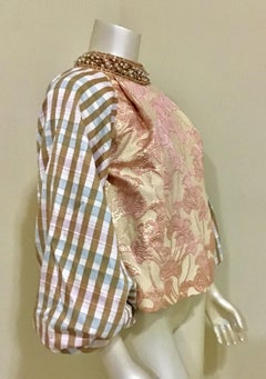 Beaded Gold and Pink Brocade Jacket