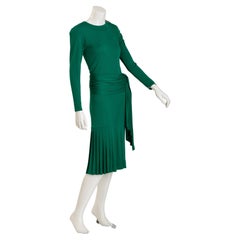 Jean Muir Emerald Green Viscose Jersey Cocktail Dress