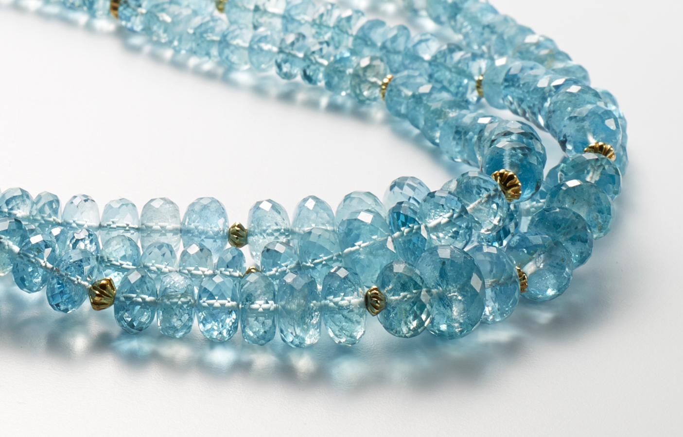 New Fashion 10 mm Brazil Aquamarine gemstone bead necklace 20inch