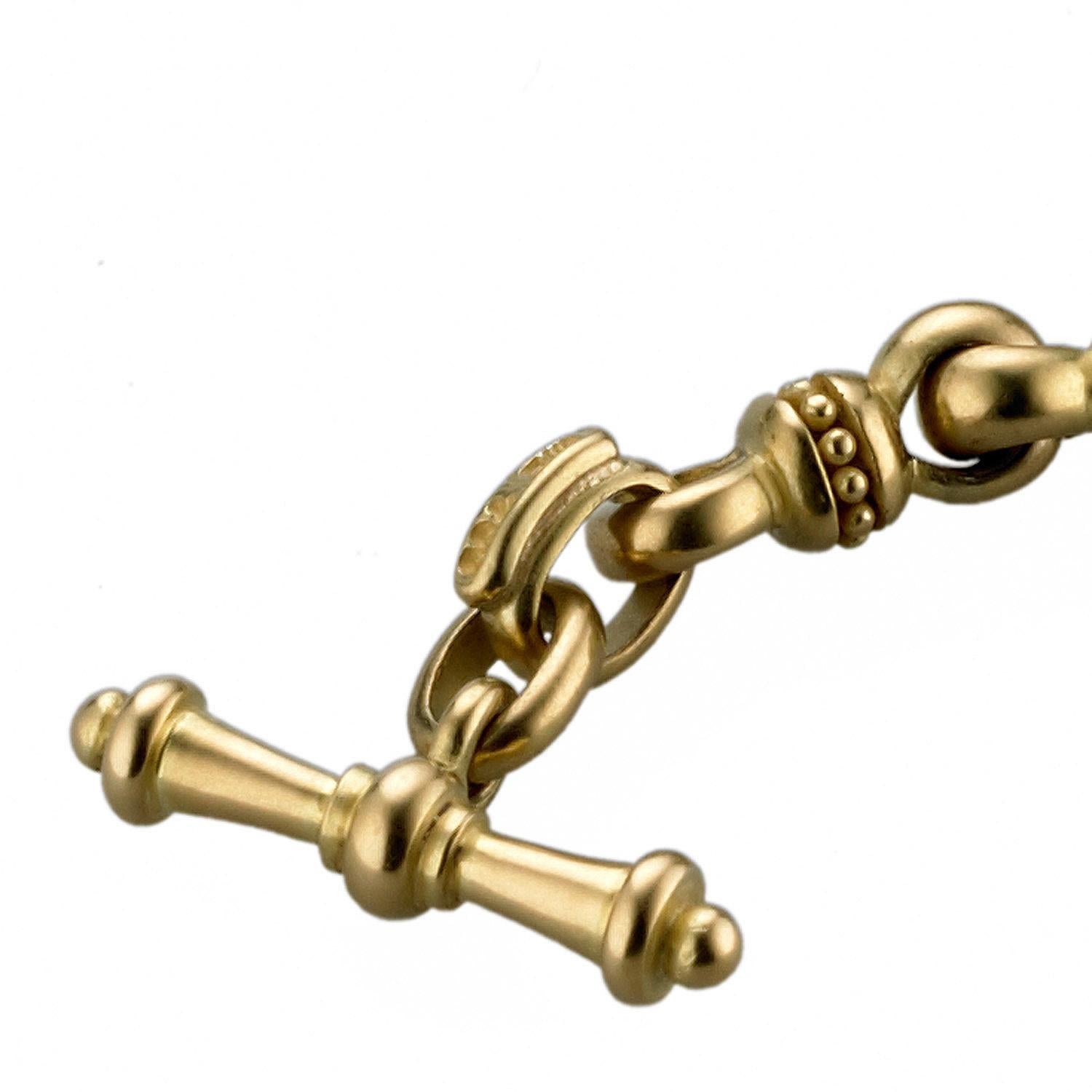 Contemporary 18 Karat Gold Bead Link Bracelet W/ Toggle Closure
