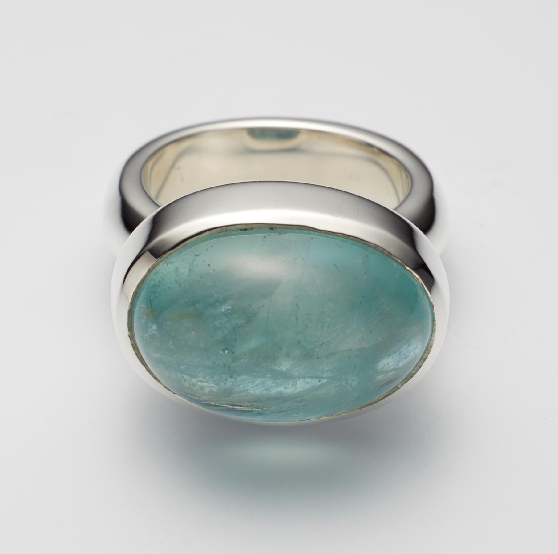 sterling silver aquamarine ring